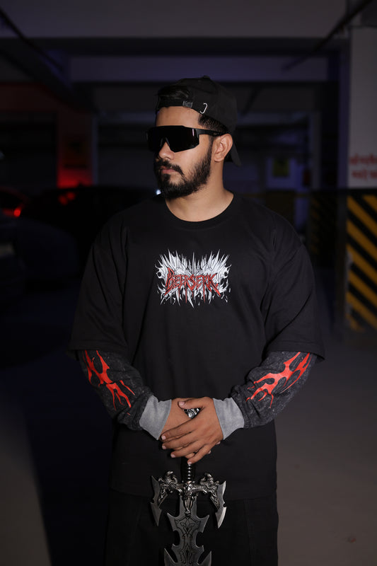 Berserk Skull Knight - Doc Acid Wash Sleeve T-shirt
